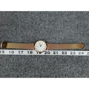 Welly Merck Rose Gold Mesh Band White Face Swiss Movement Sapphire Crystal Watch